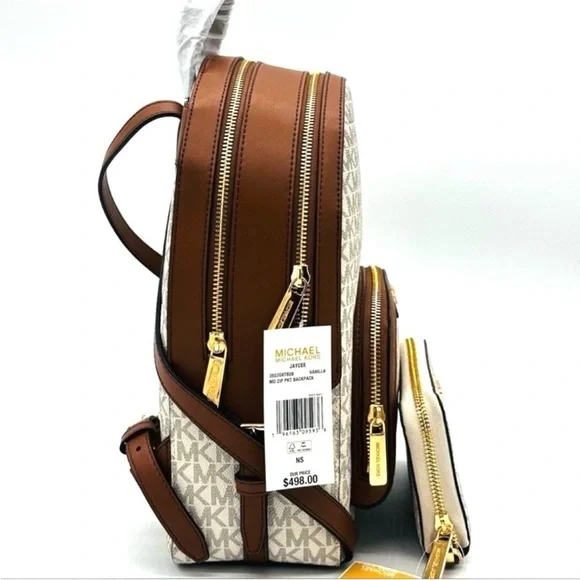 Michael Kors Medium Jaycee Zip Packet Backpack & Large Flat MF Phone Case Wallet